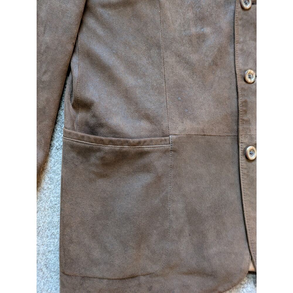 Vintage Remy Leather Suede Mens 3-Button Blazer Jacket Size 42 Made In USA - Picture 8 of 16